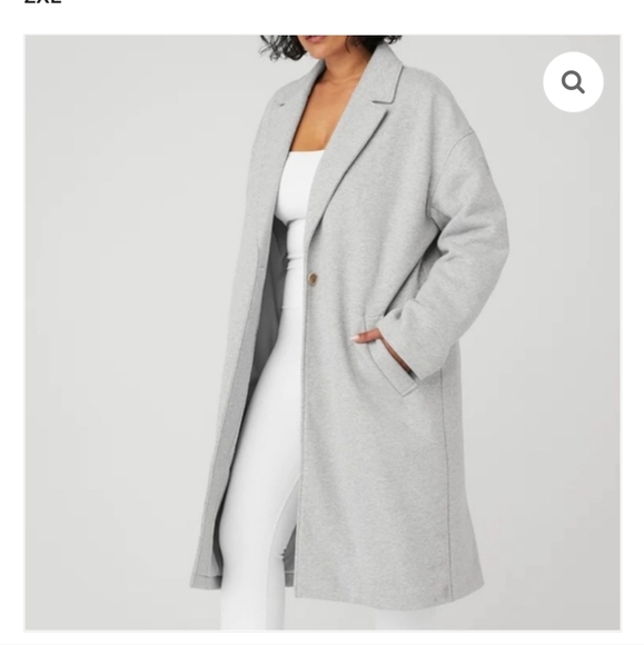 NWOT ALO YOGA VIP ONE BUTTON COAT IN ATHLETIC HEATHER GREY - Picture 14 of 14